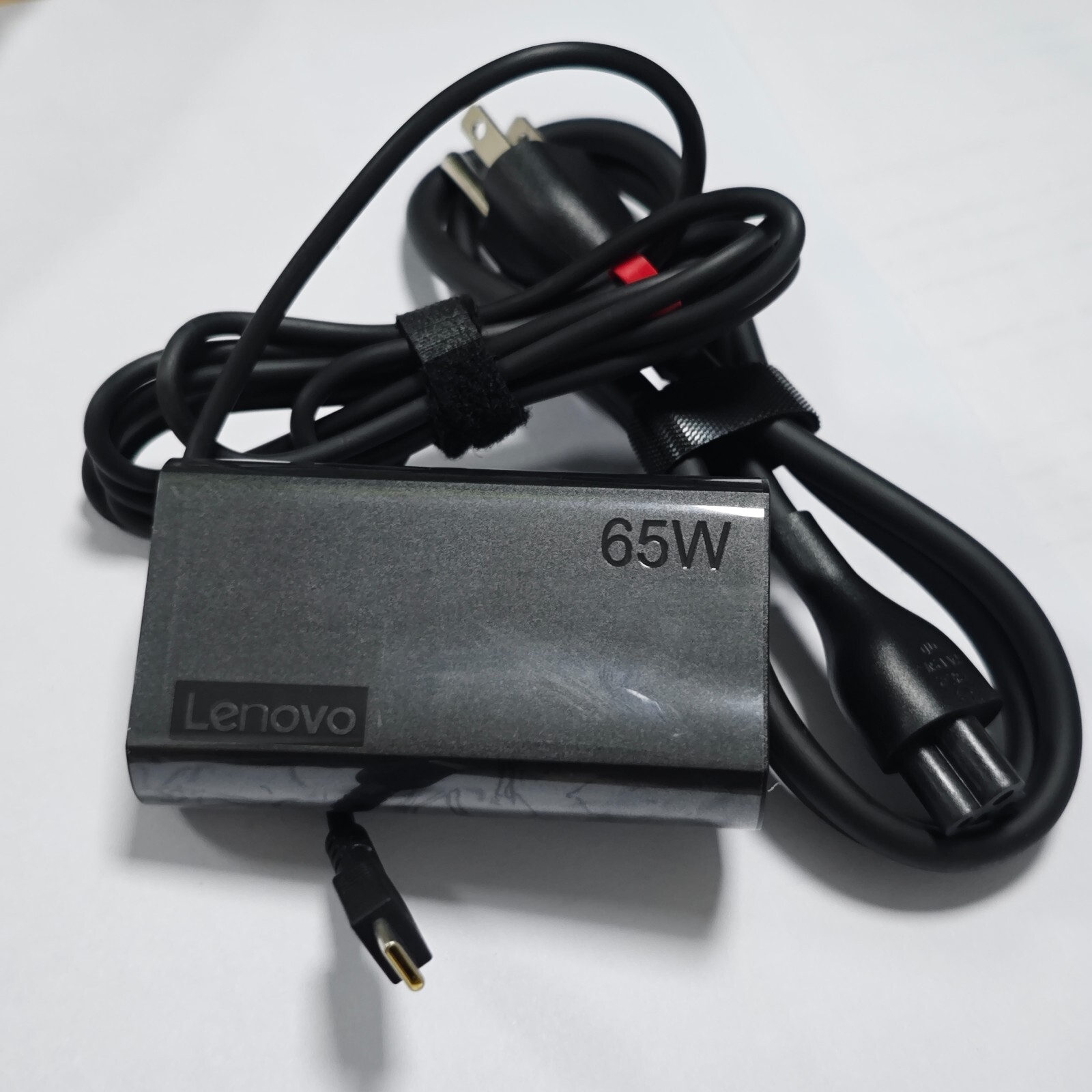 Genuine OEM Slim Round 65W USB C Type C Adapter Charger For Lenovo ADLX65YSCC3A