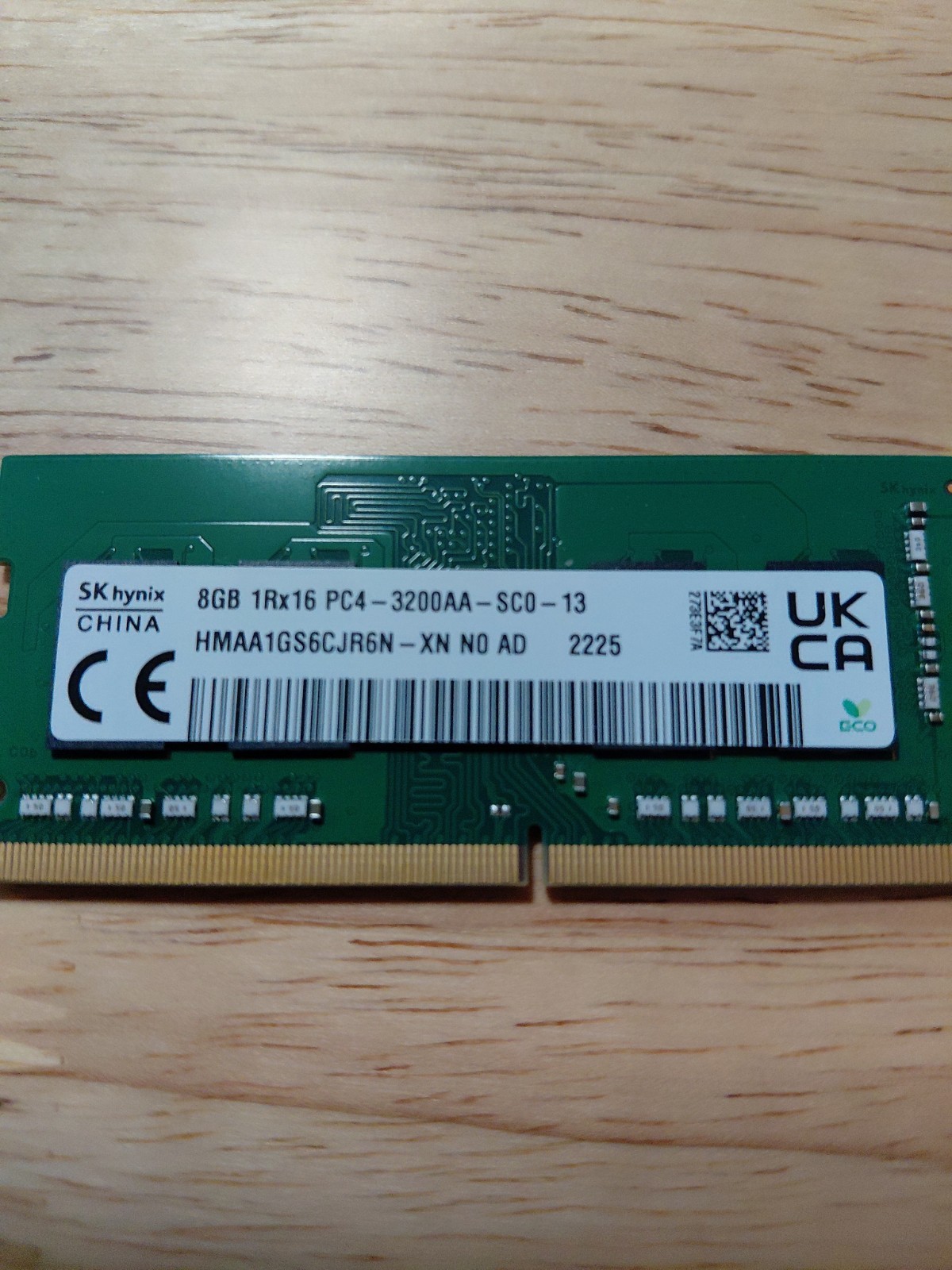 SK hynix 8GB 1Rx16 PC4-3200AA-SC0-13 HMAA1GS6CJR6N-XN N0 AD  Memory RAM