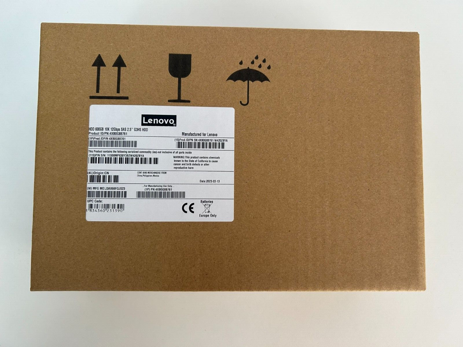 Lenovo ThinkServer 600GB 4XB0G88761 00LA880 10K RPM SAS 3.5'' LFF Hard Drive HDD