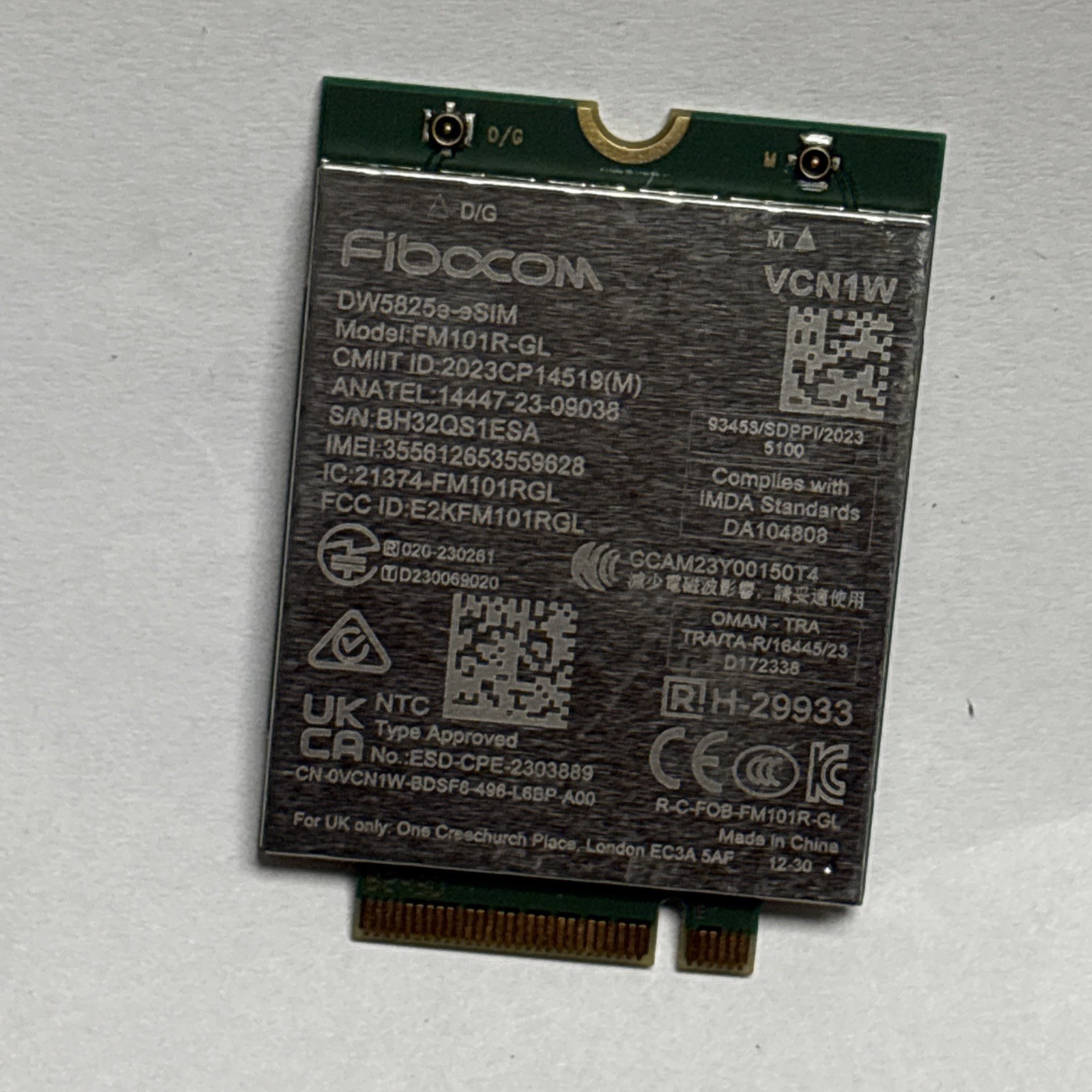 Dell DW5825E ESIM Broadband 4G Wireless WAN Card Snapdragon X12 VCN1W