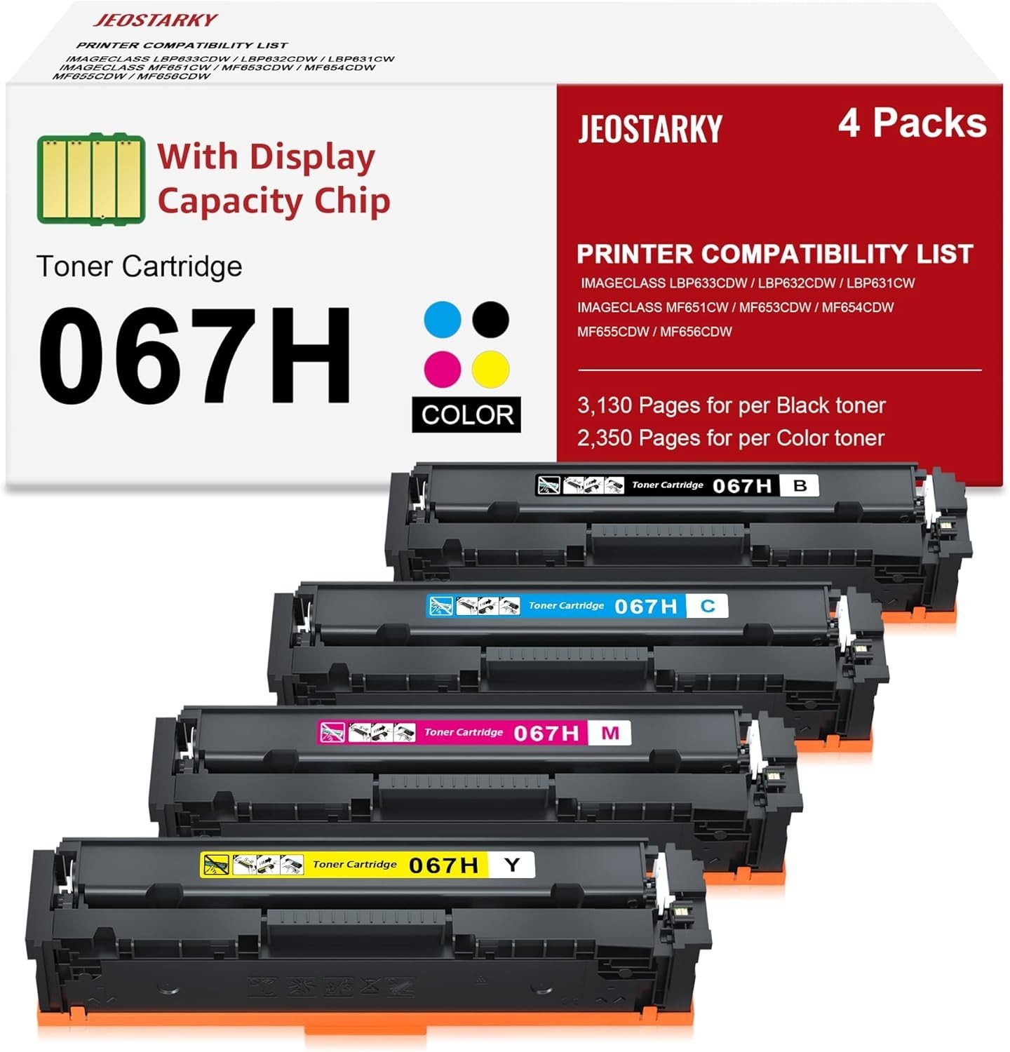 Compatible Canon 067H 067 Toner Cartridge Set Replacement for Canon 067H .