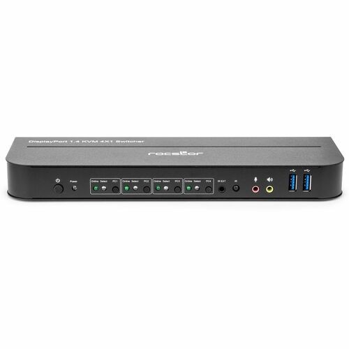 Rocstor SolidKVM SK04 DisplayPort 1.4 and USB 3.0 4?1 KVM Switch
