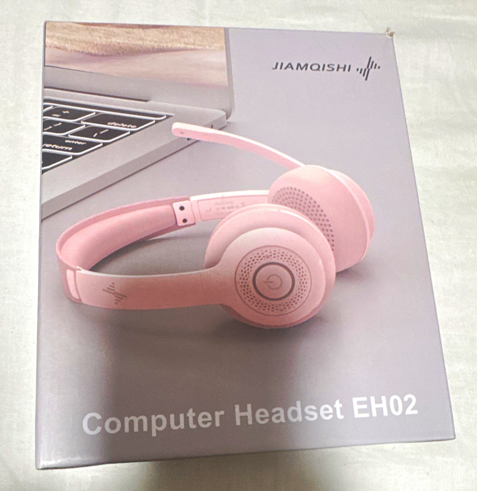 JIAMQISHI EH02 Wireless Bluetooth On-Ear Headset Noise Cancel Boom Mic Pink