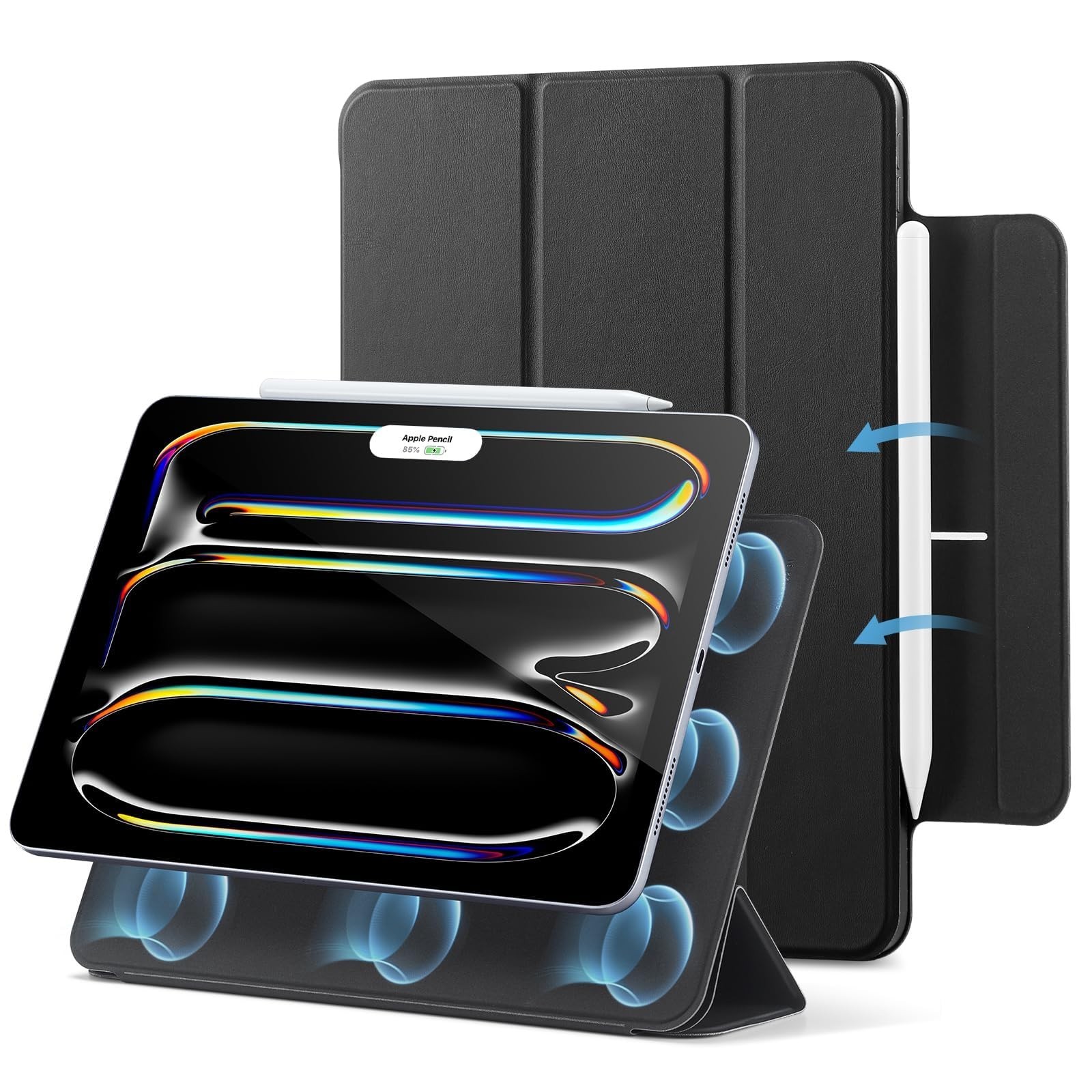 ESR iPad Pro 13 Rebound Trifold Case M5 M4 Magnetic Stand Black