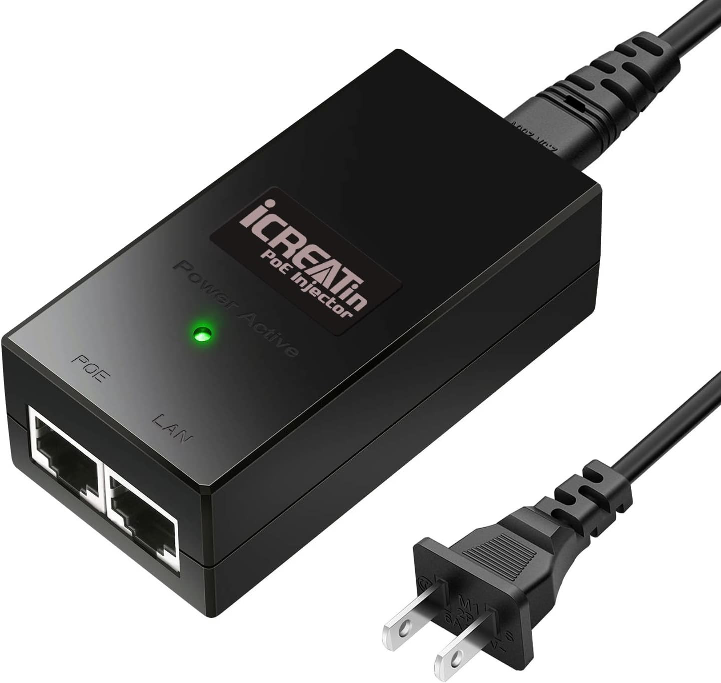 48V PoE Injector Adapter 30W Power Over Ethernet IEEE 802.3af/at 10/100Mbps
