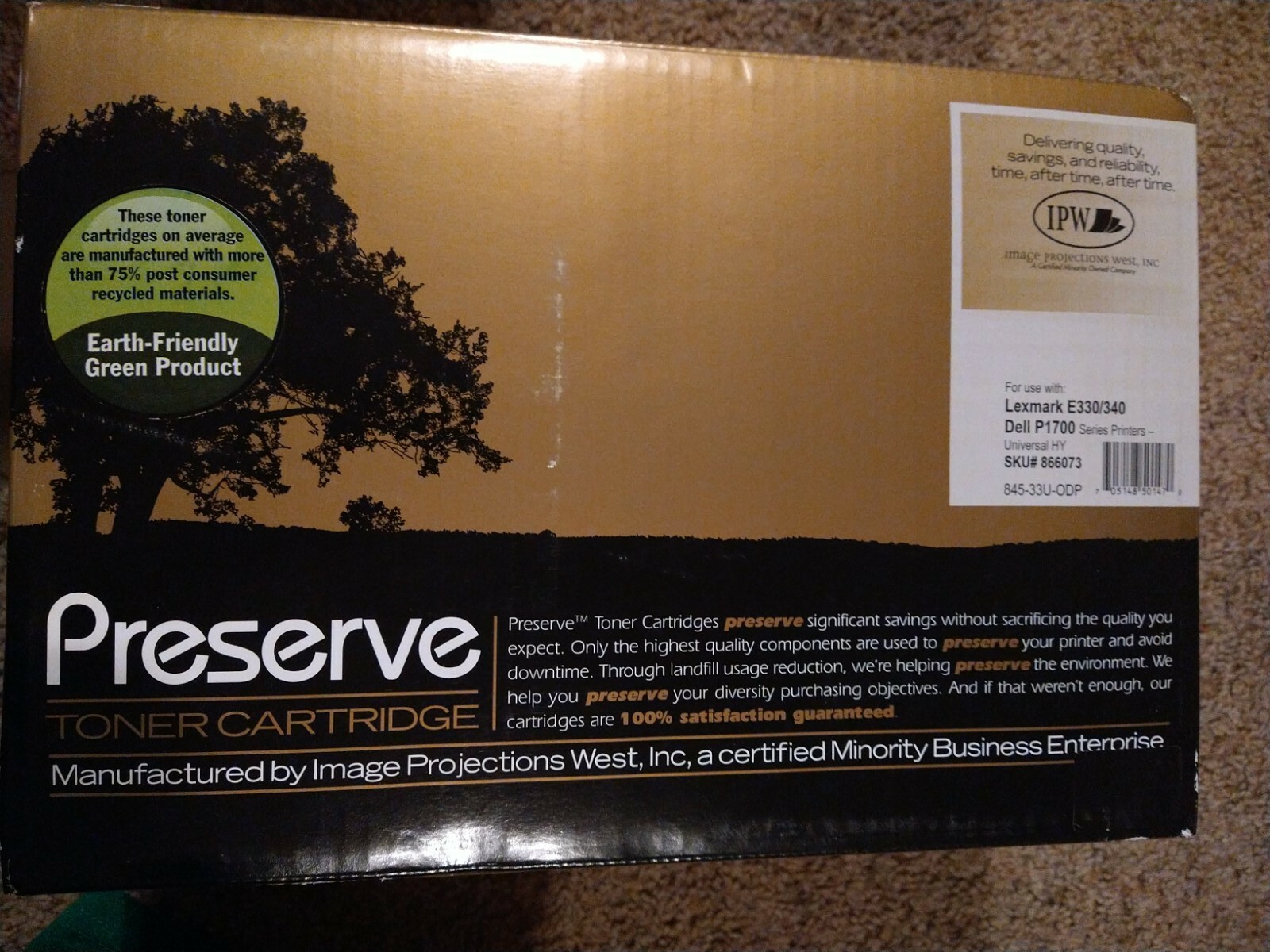 New IPW Toner Cartridge Black Compatible Lexmark E330/340 Dell P1700
