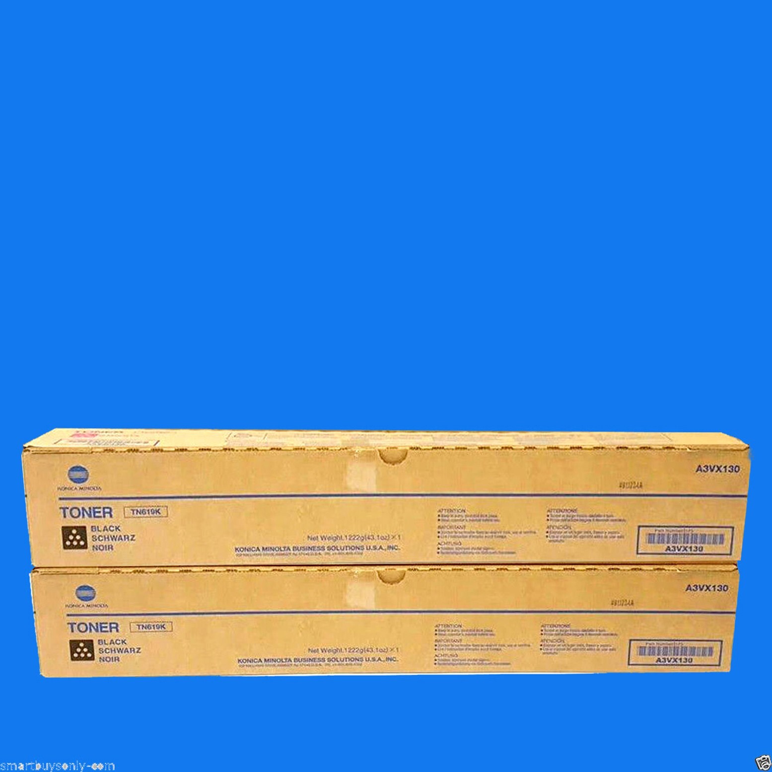 Konica Minolta TN619 2X Black Toner Set TN619K (A3VX130) C1060 C1070 C1070C 2Pak