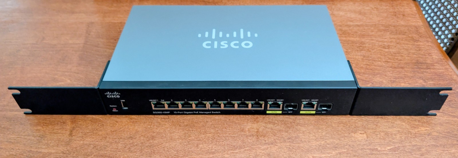 Cisco SG350-10MP-K9-NA 10-Port Gigabit Max PoE+ Managed Switch, 124W