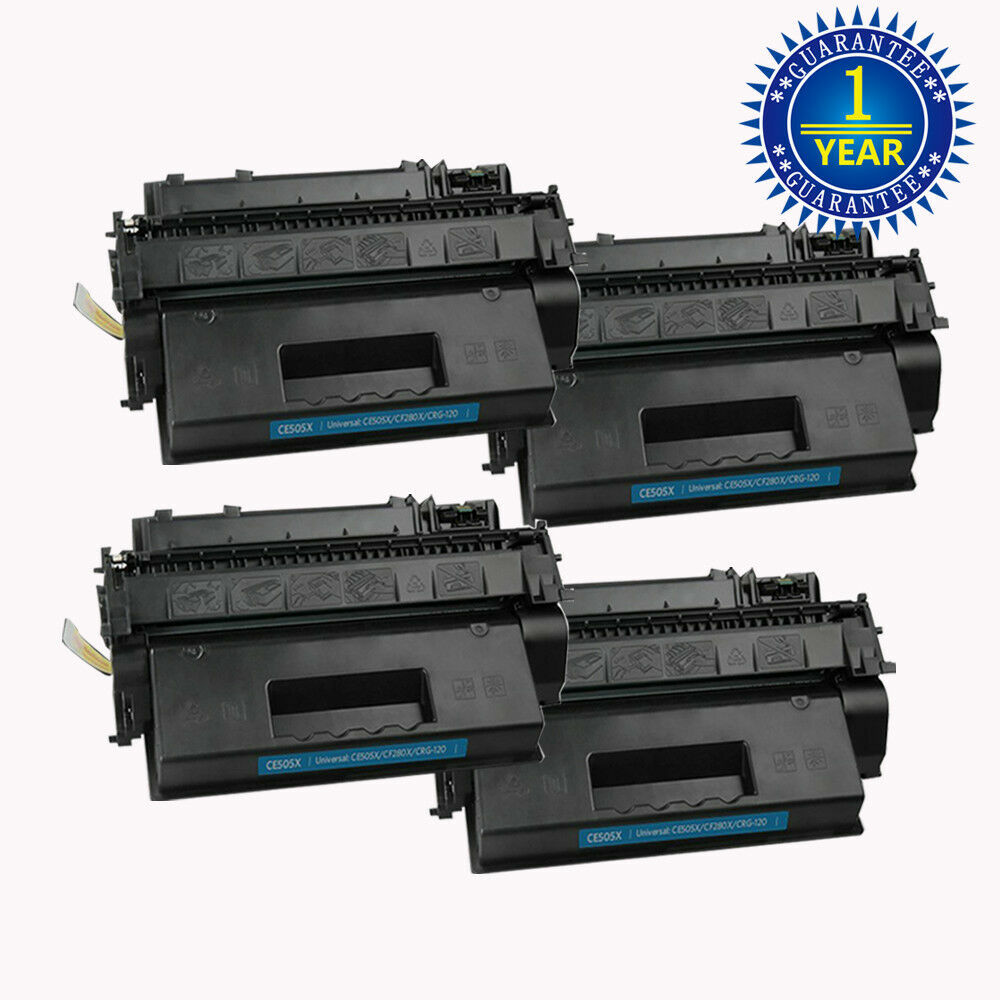 4PK CE505X 05X Toner Cartridge Compatible for HP LaserJet P2050 P2055dn P2055x