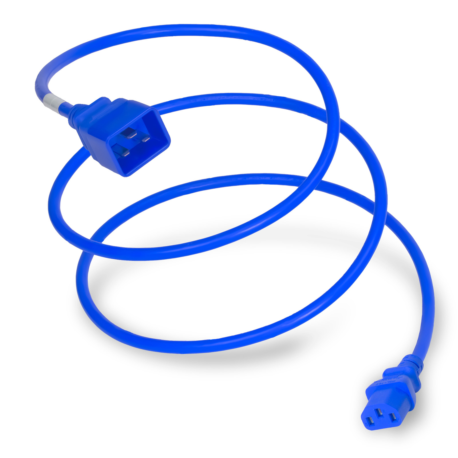 15 Pack of C13 C20 15A 250V 14/3 SJT Power Cord - Blue - 12ft