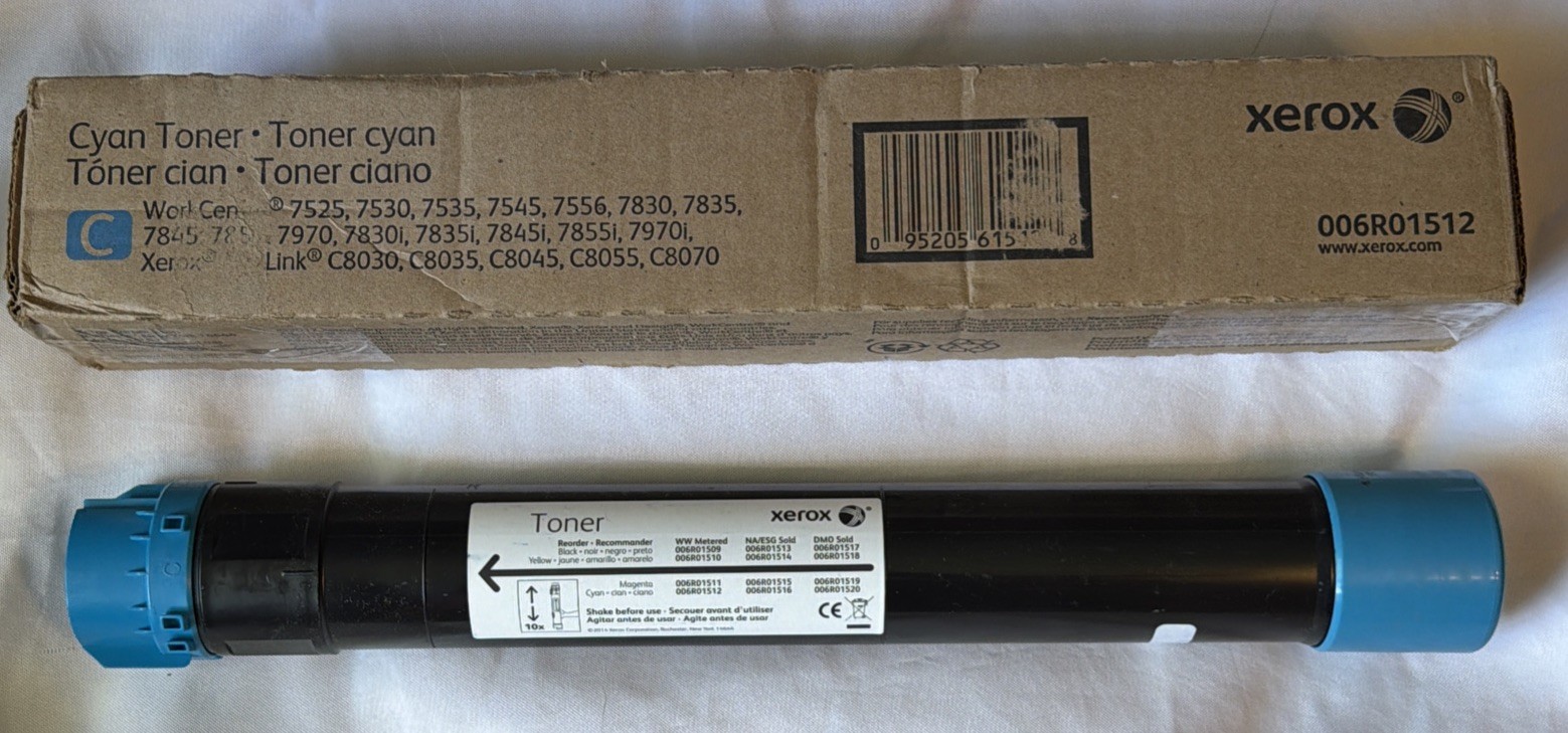 Xerox Genuine/Original 006R01512 Cyan Toner Cartridge for Xerox Laser Open Box