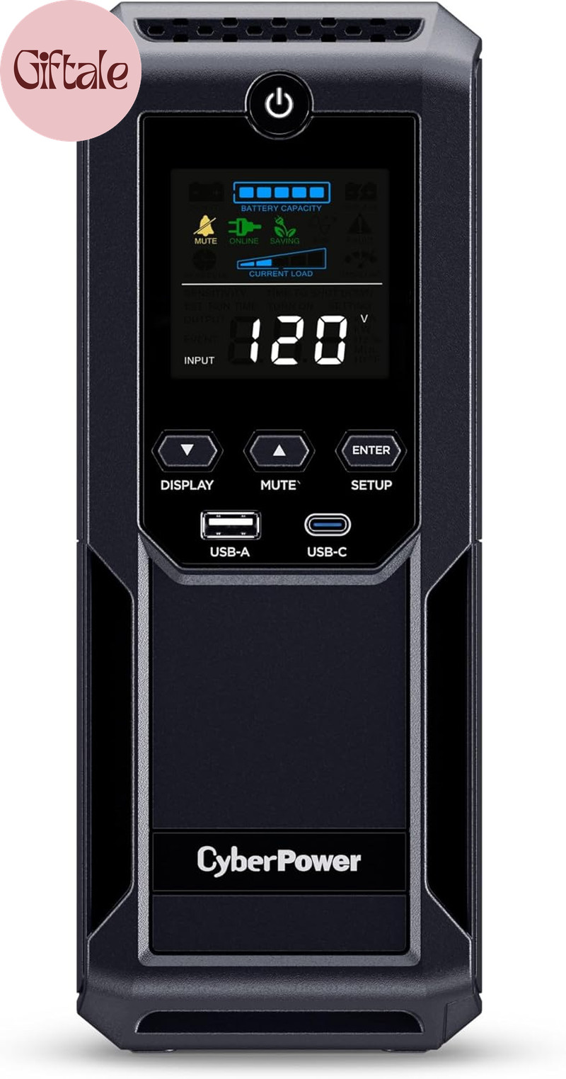 CP1500AVRLCD3 Intelligent LCD UPS System, 1500VA/900W, 12 Outlets, 2 USB Ports,