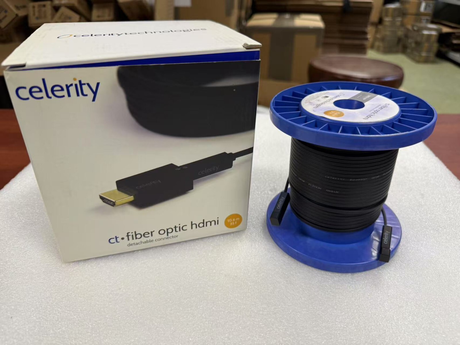 Celerity CT fiber optic HDMI detachable connector Cable 35 Feet DFO-35P (READ)