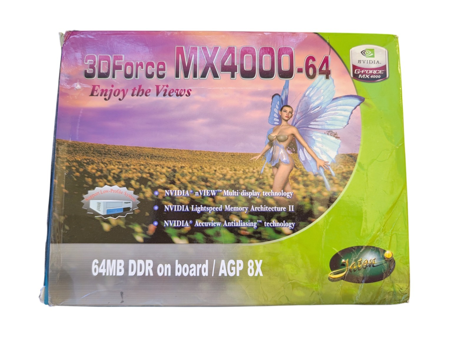 1 Pc Jaton GeForce 3DF MX4000 64 64MB AGP Graphics Video Card Board