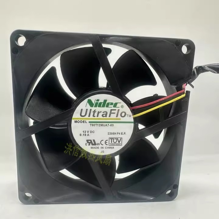 1PCS Genuine Nidec T80T12MUA7-53 DC12V 0.19A 8025 Cooling Fan 8cm