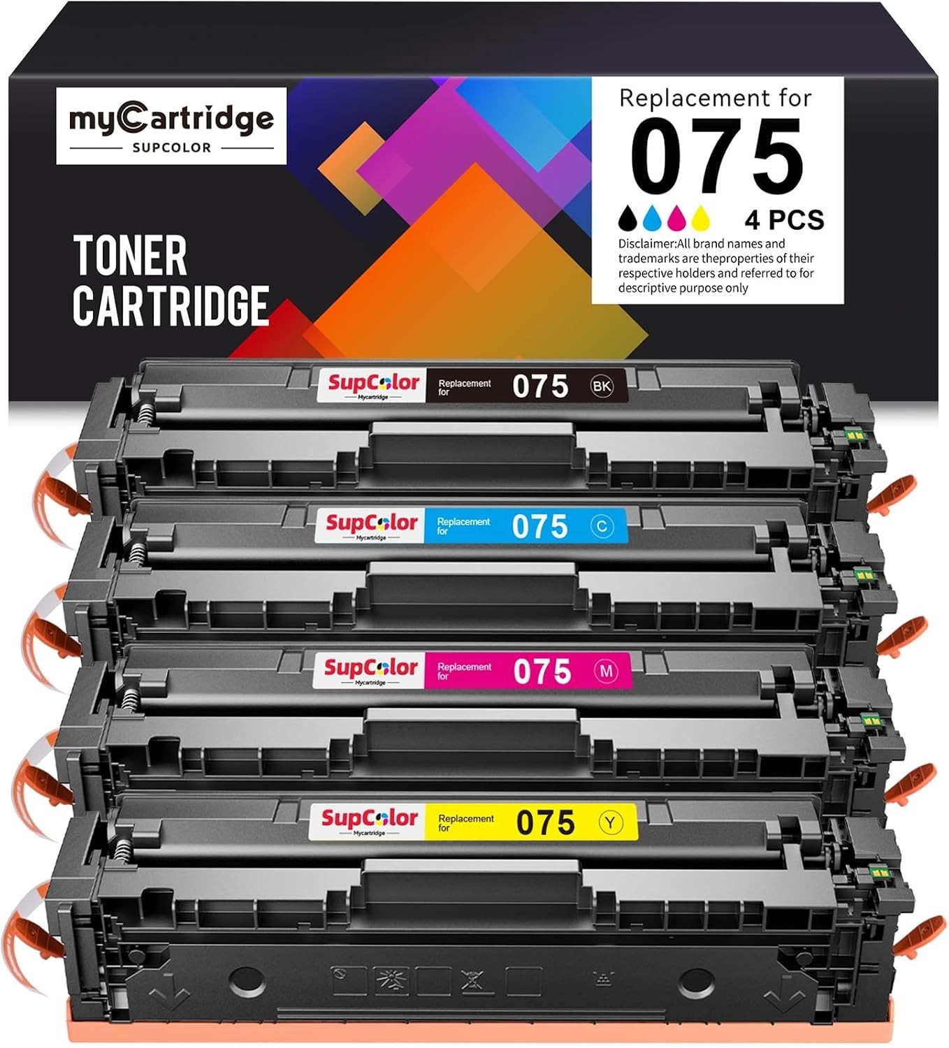 4-Pack Toner Cartridge Black Magenta Cyan Yellow BN With Chip 075 Canon