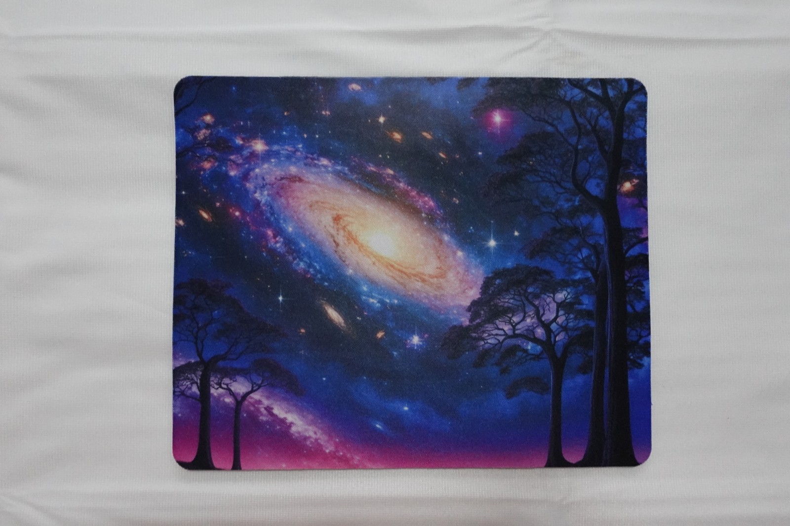 Space trees night Mouse Pad | Colorful | Handmade | Non-Slip | NEW 8.5x7.1in
