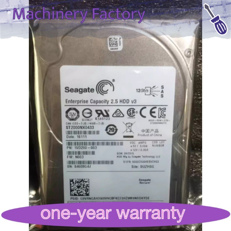 New Seagate Enterprise ST2000NX0433 2TB 128MB 7200 RPM SAS 12Gb/s 2.5" 15mm NEW