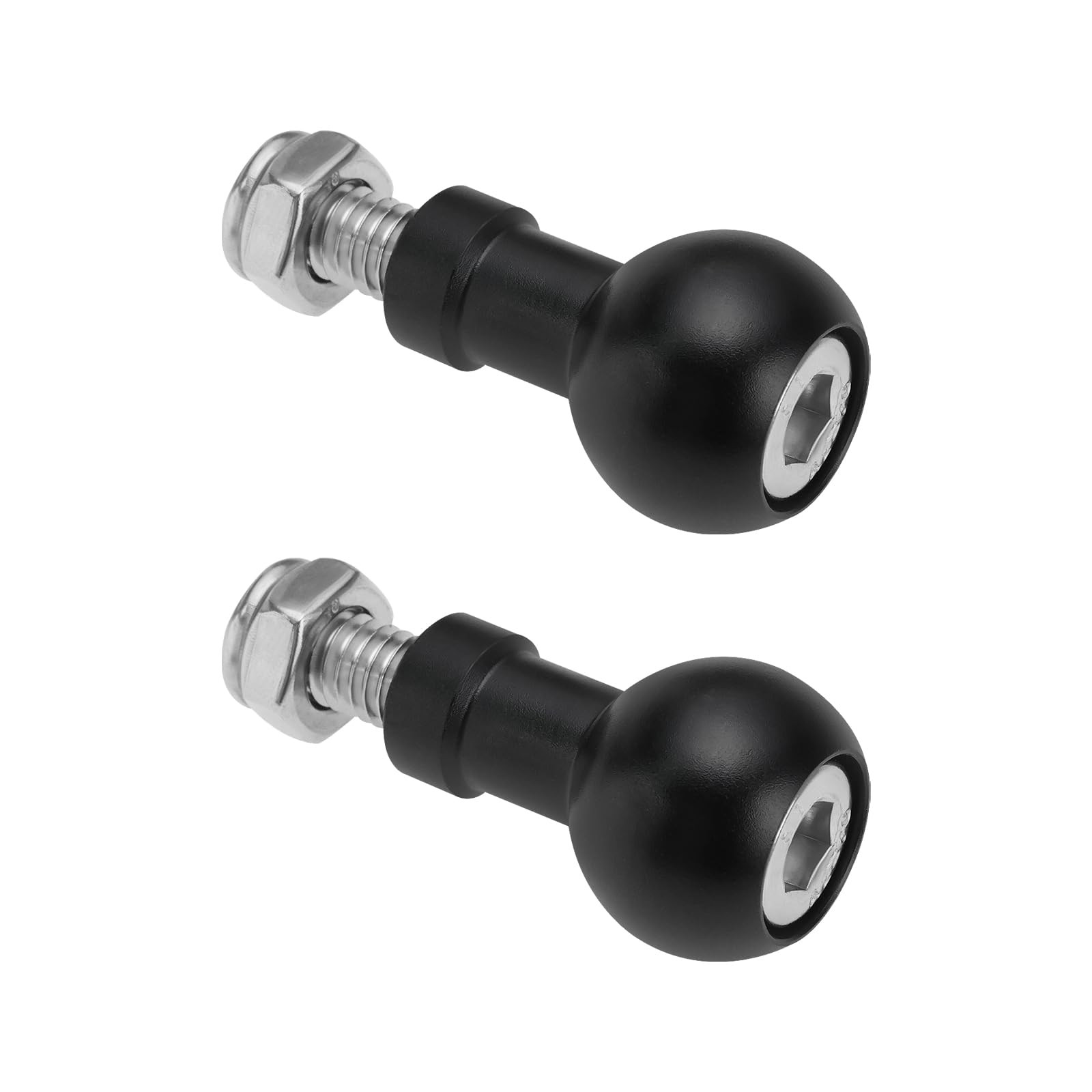 Micro Traders 2pcs 17mm Aluminum Ball Mount M6 Screw Adapter Expansion Black 