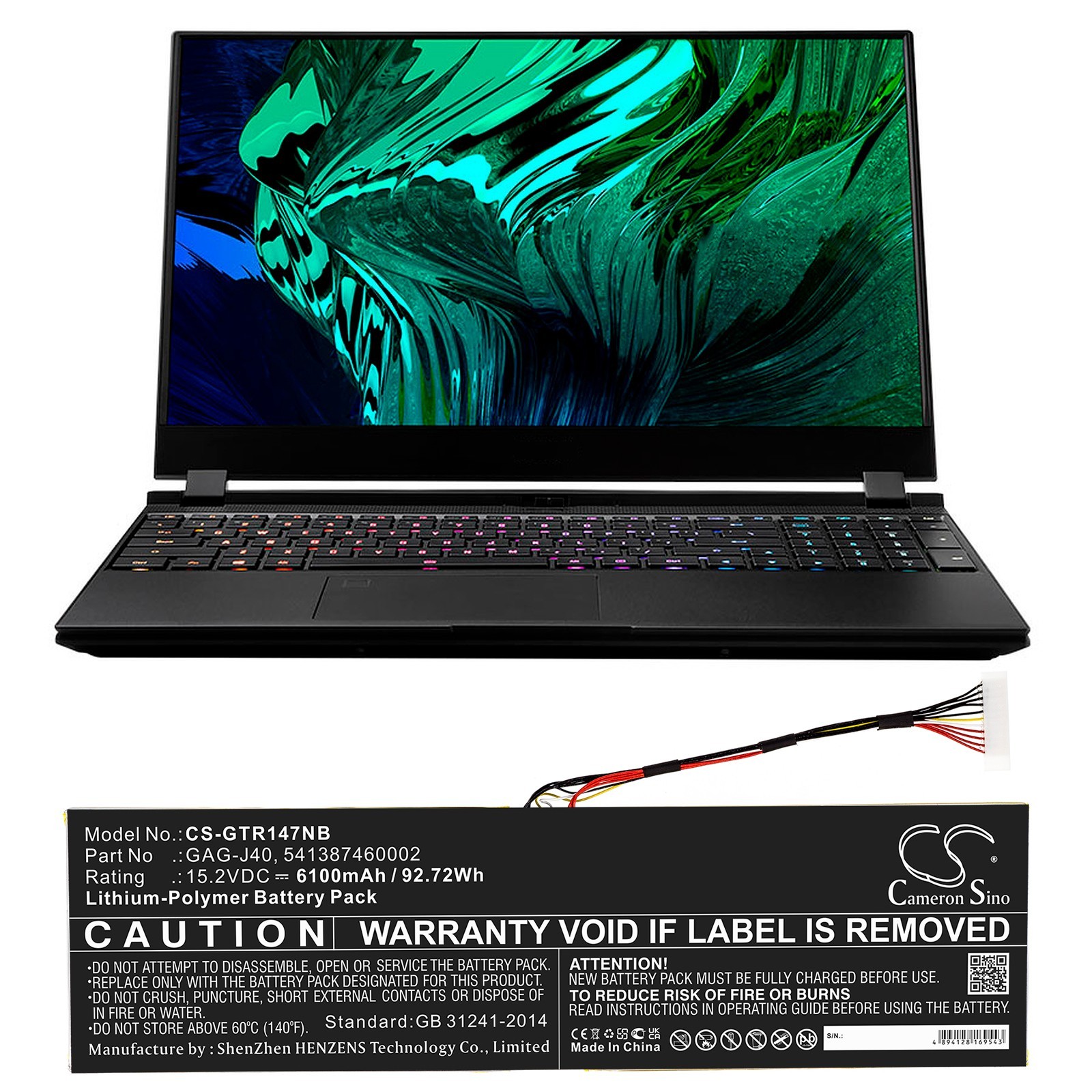 BATTERIE 6100mAh GAG-J40 for Gateway Aero 14 K7 Aorus 17 YA Gaming