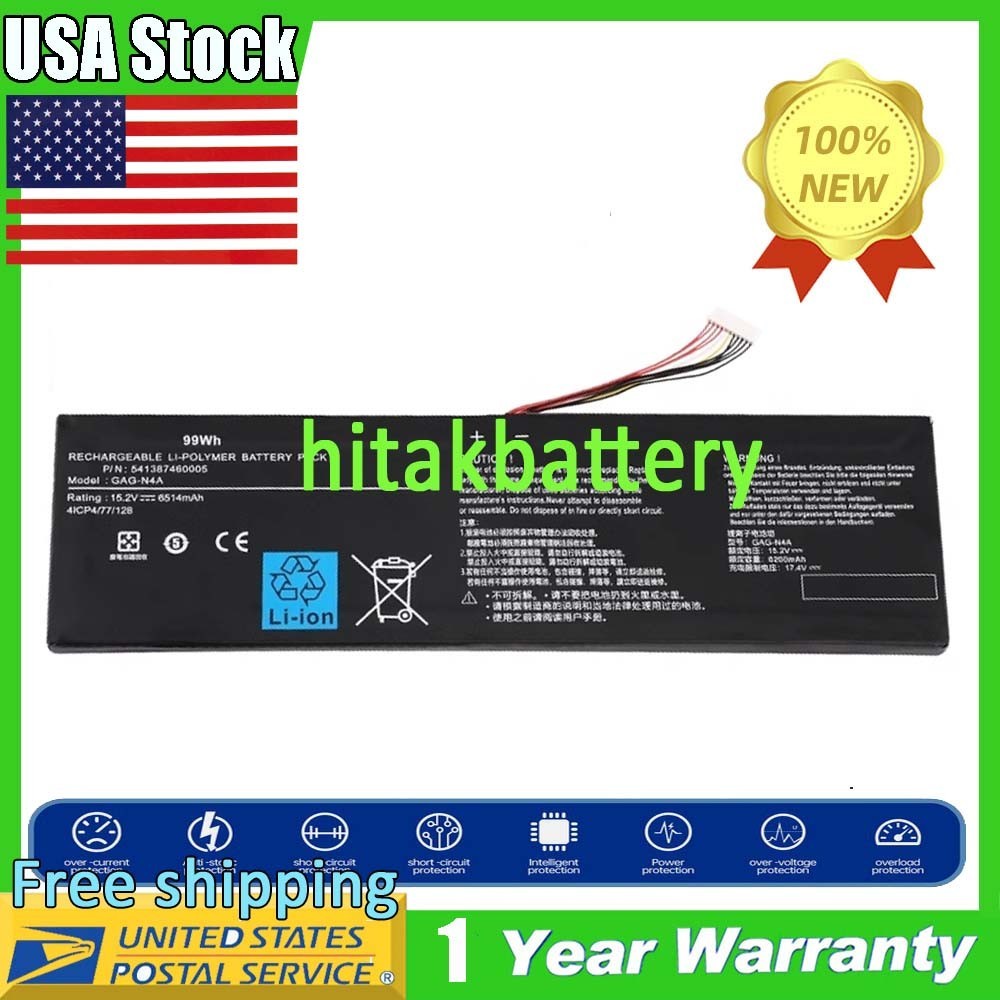 GAG-N4A Battery for Aero 15 OLED XD 16 XE5 17 HDR YD Series 4ICP4/77/128 6514mAh