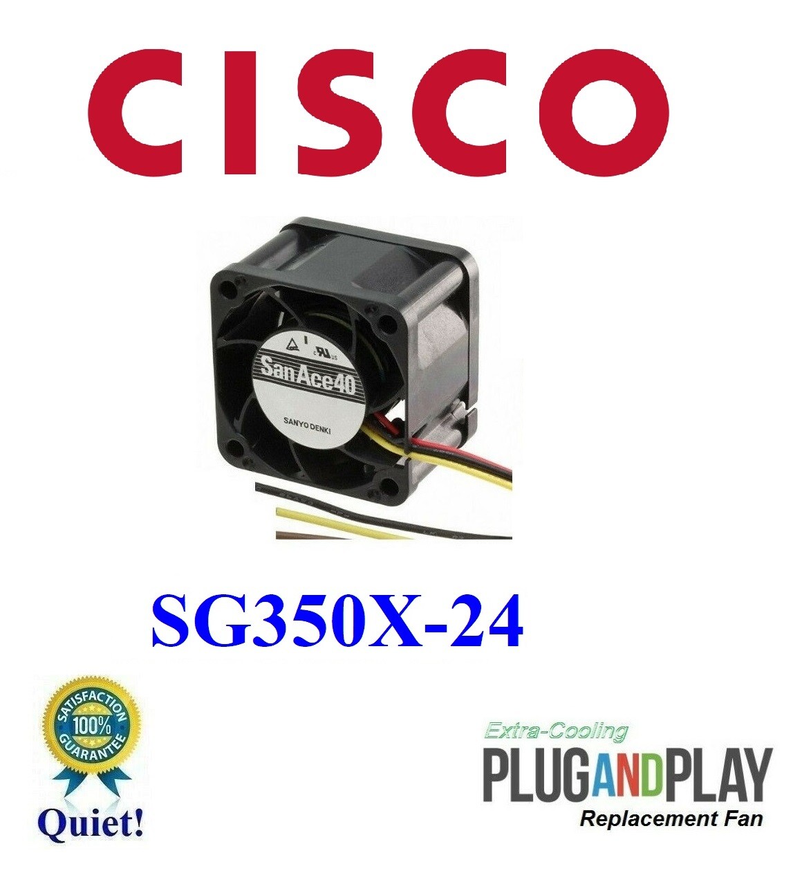 1x Plug-and-Play New replacement fan for Cisco SG350X-24 Switch