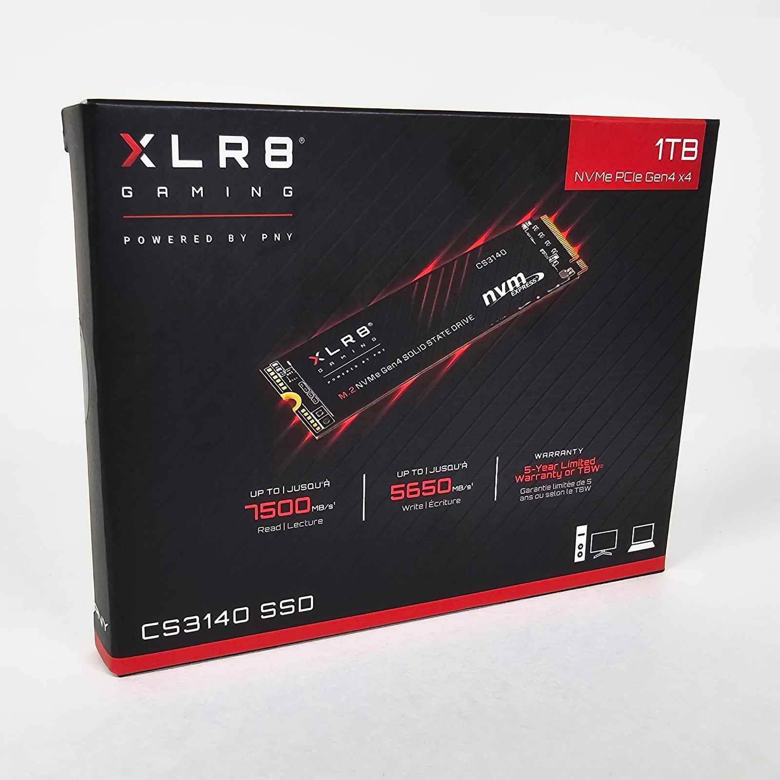 PNY XLR8 CS3140 1TB M.2 NVMe Internal SSD (M280CS3140-1TB-RB)