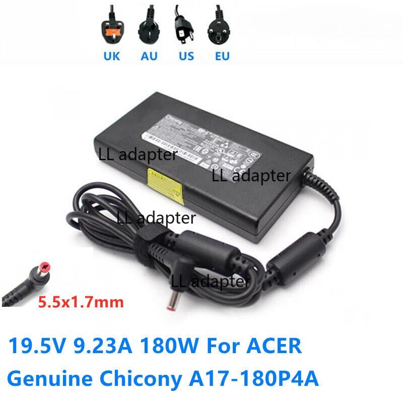 Chicony A17-180P4A 19.5V 9.23A 180W Adapter For ACER Laptop Power Supply Charger