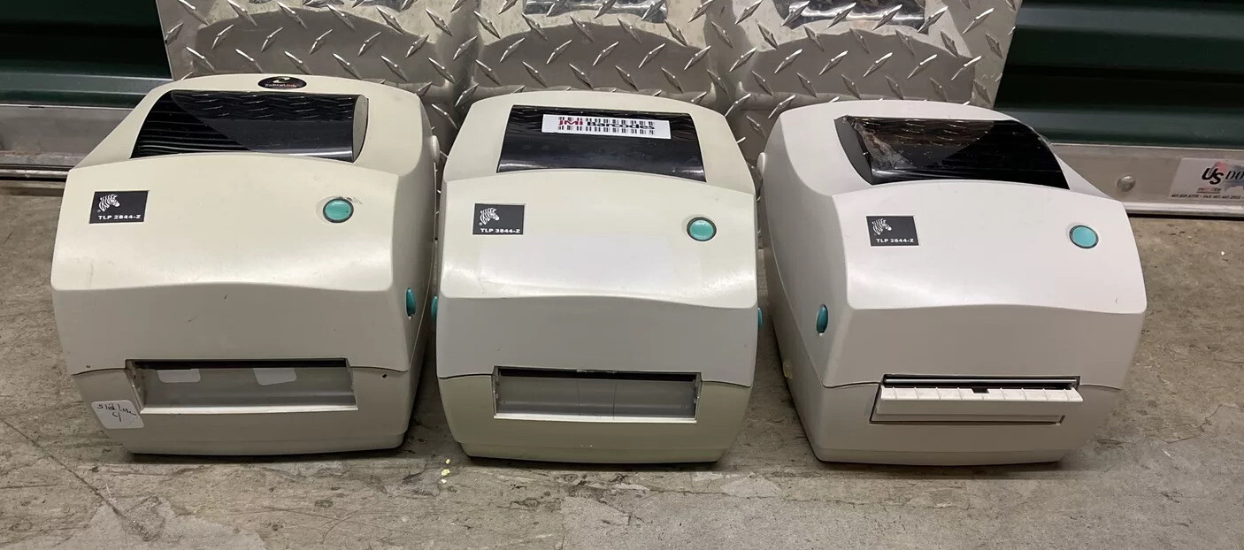 Lot Of(3)Zebra TLP2844 Thermal Direct Transfer SerialParallel USB Label Printer