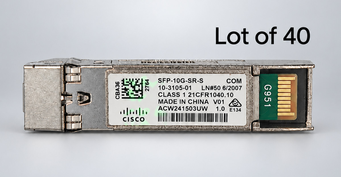 40- Genuine Cisco SFP-10G-SR-S 10GBASE-SR SFP+ Transceiver Module MMF 10-3105-01