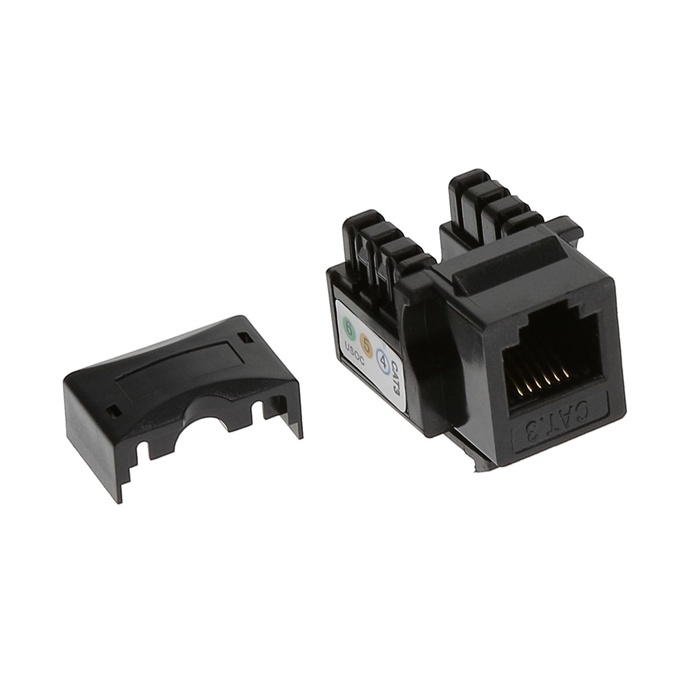 5 Pack of RJ11/12 (CAT3) 110 Type Keystone Jack Black