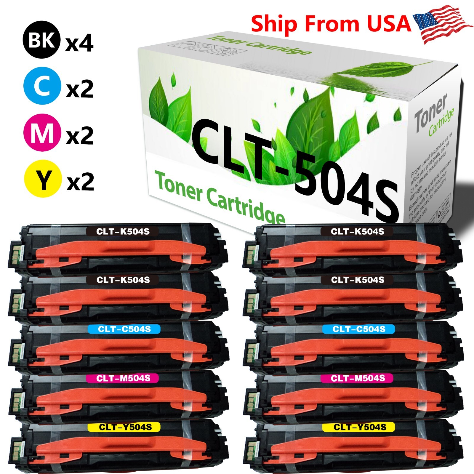 10-Pack CLT504S Toner Cartridge 504S K504S C504S M504S Y504S for CLP 415N