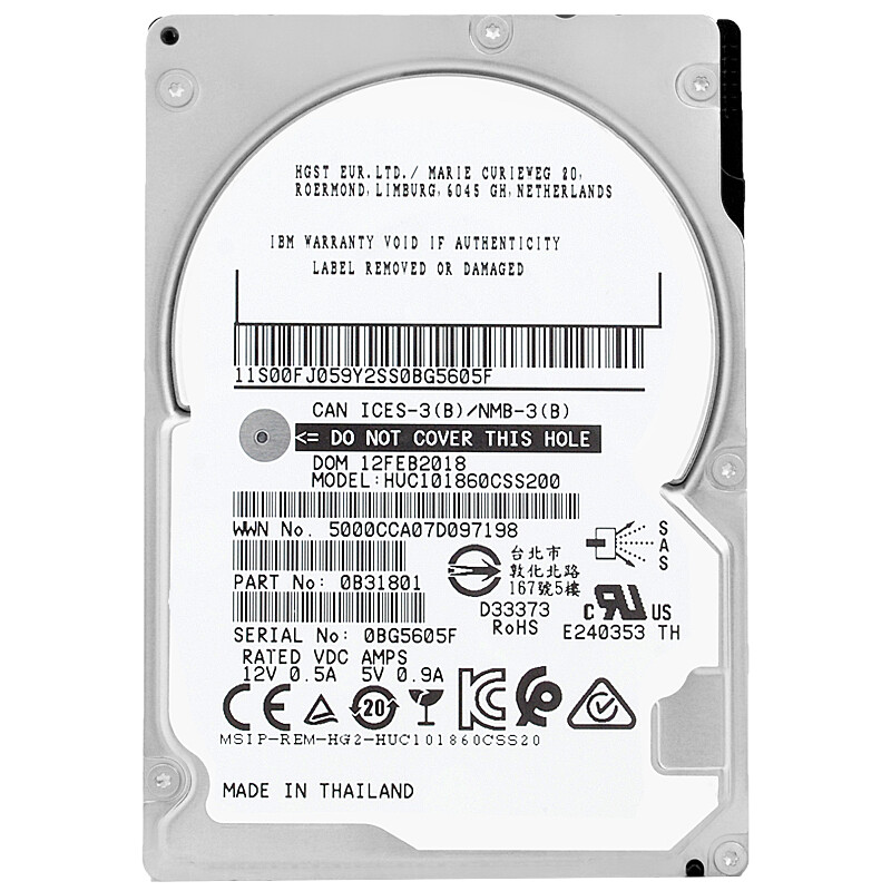 Hard Drive IBM HUC101860CSS200 600GB Sas III 1000Rpm 128Mb Cache 2.5" Inch