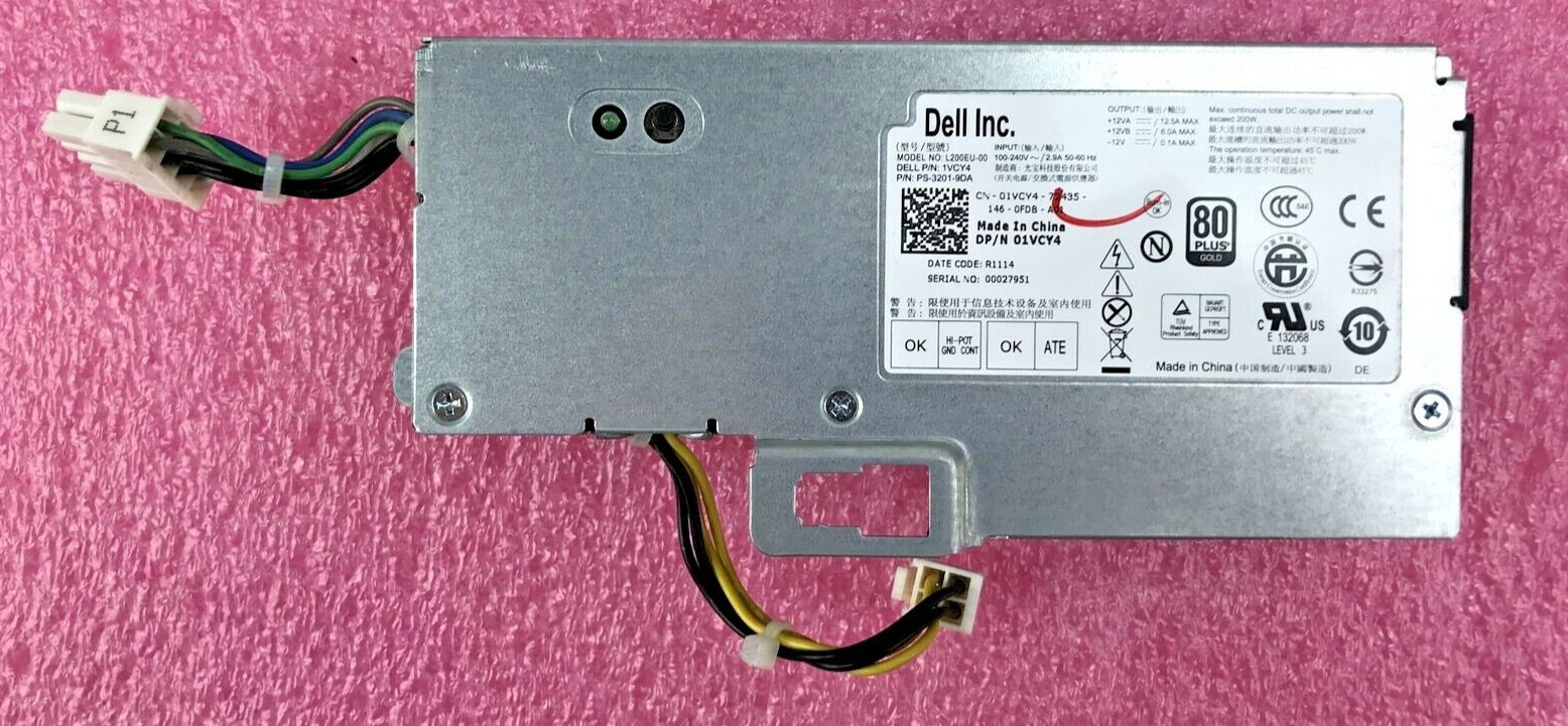 Dell 01VCY4 L200EU-00 USFF Computer Power Supply 200W Optiplex 7010 9010 9020