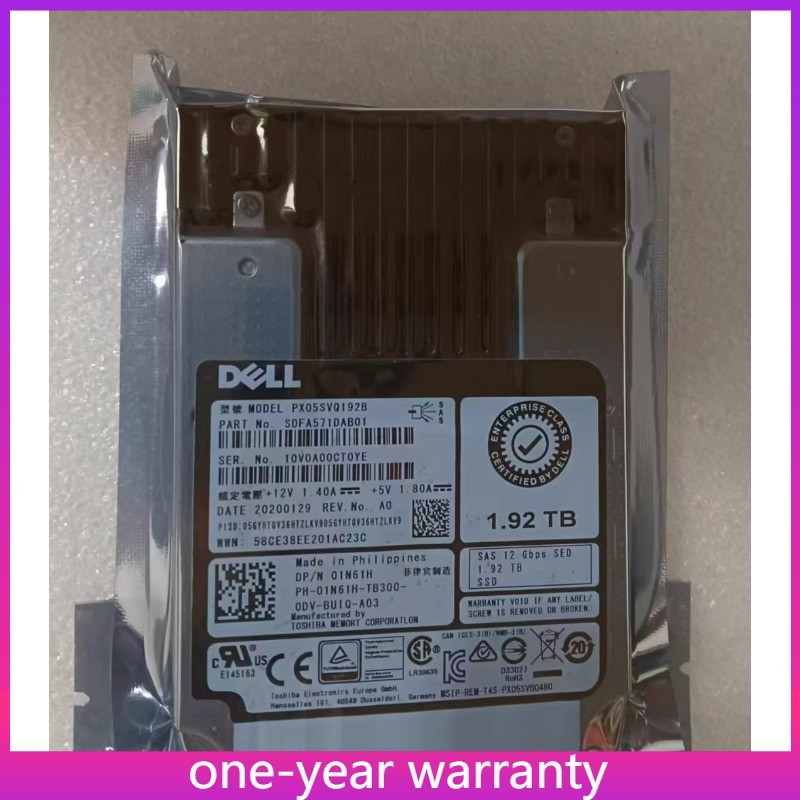Dell 1.92TB SAS 12Gb/s MI 2.5" SSD 100% Healthy 01N61H 1N61H PX05SVQ192B New