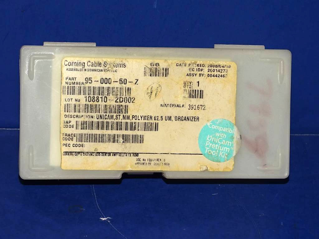 UNIT #1 **READ** Corning 95-000-50-Z UniCam Connectors ST, Organizer Pack *READ*