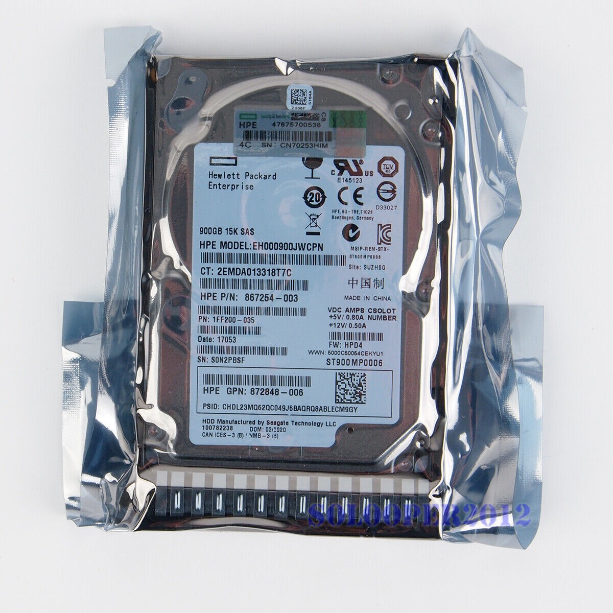 1pcs For HPE 900GB SAS 12G 15K ENT 2.5" DS HDD 870759-B21 870795-001