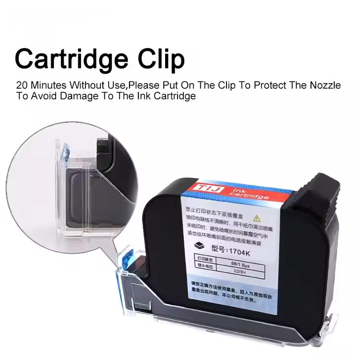 3 PCS 42ml 12.7mm TIJ2.5 Solvent Ink Cartridge Fast Dry Black for Coding
