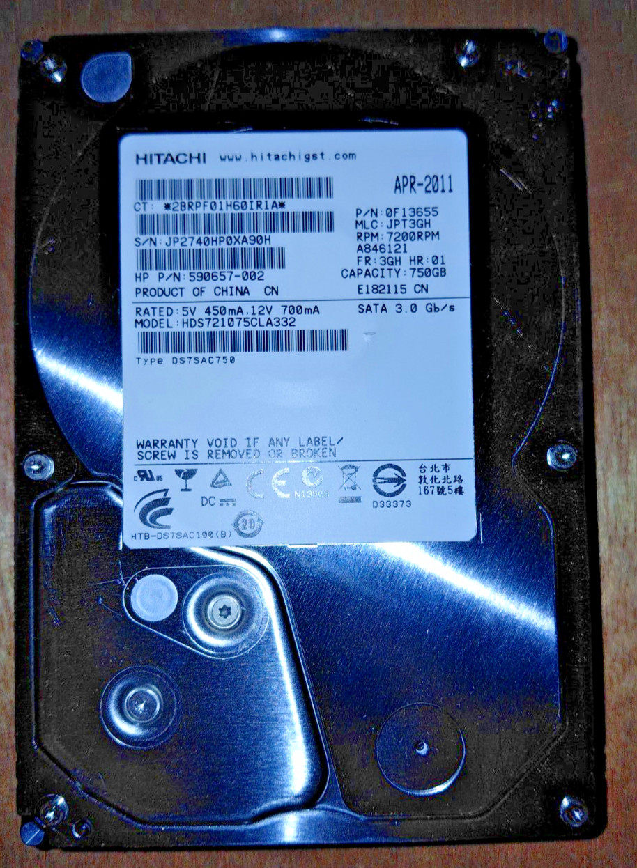 Hitachi 750GB HDS721075CLA332 3.5" SATA Desktop Hard Drive