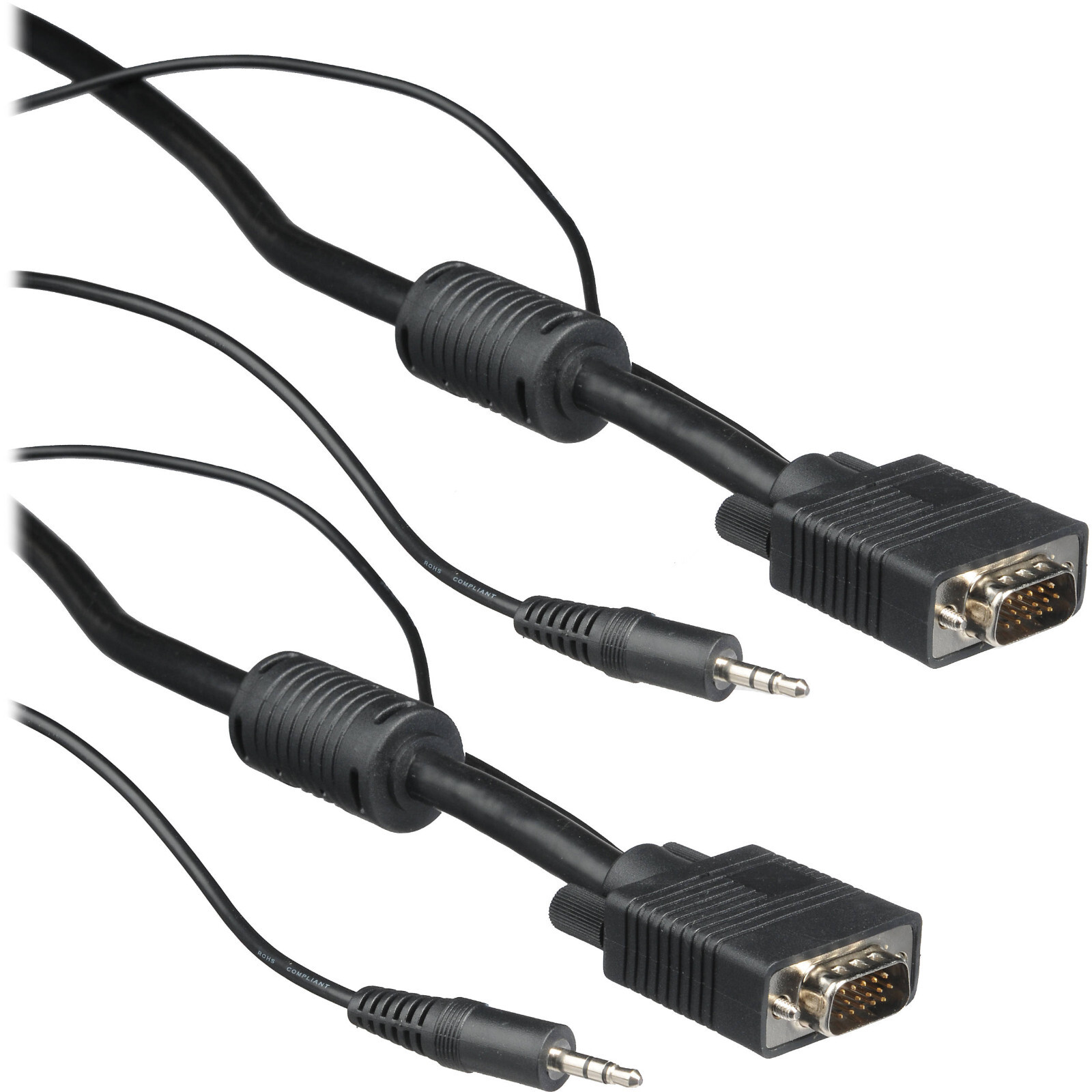 100ft Premium VGA Male to Male Gold-plated Cable with 3.5mm Audio Jack