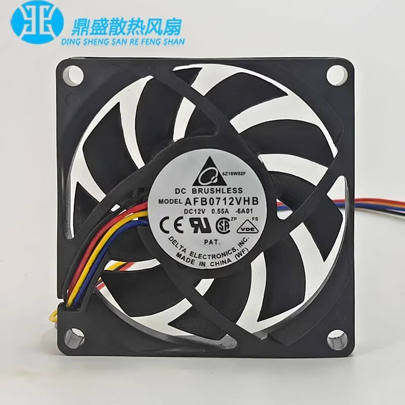 Delta AFB0712VHB 7015 DC12V 0.55A 7CM 4-Wire CPU Cooling Fan