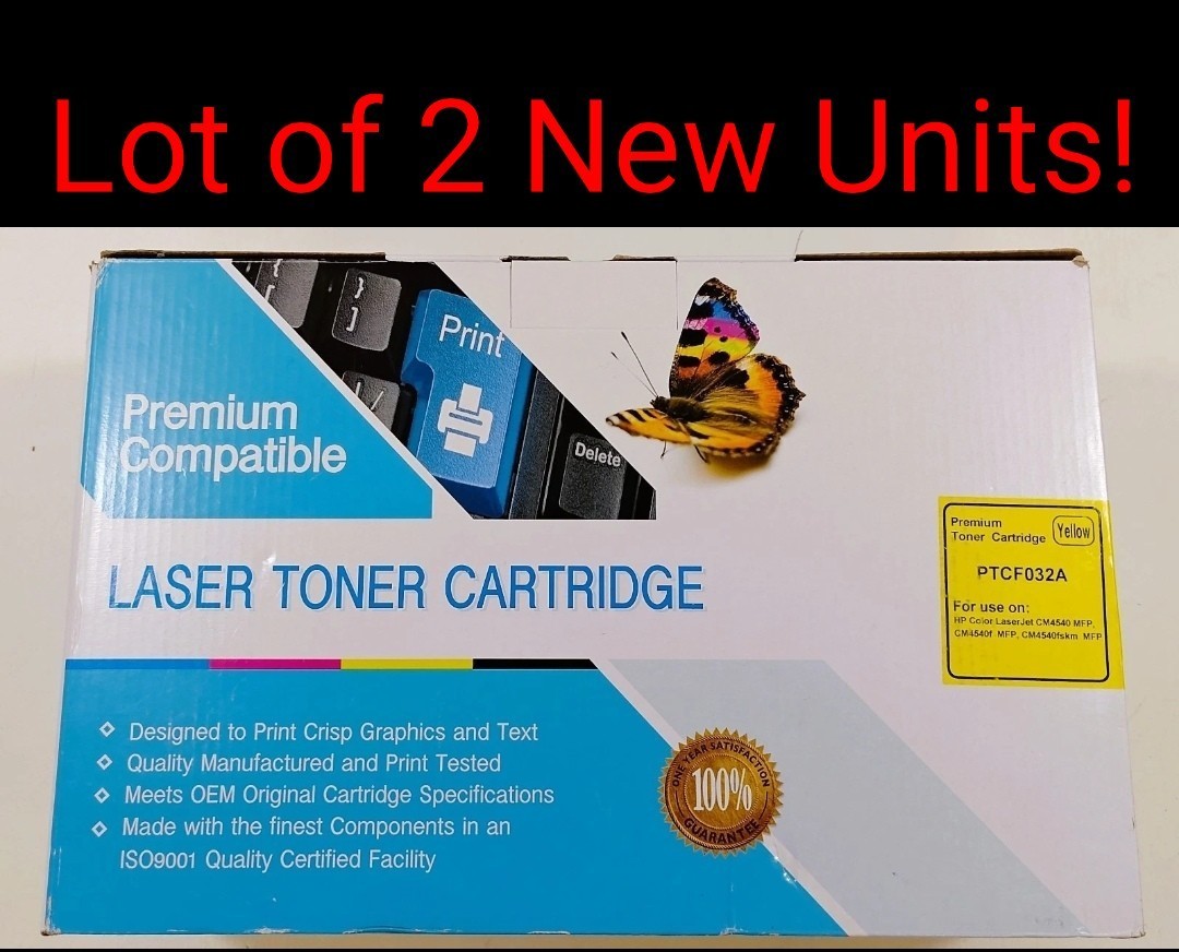 Lot Of 2 Premium Alternative 646A (CF032A) For HP Laserjet Yellow - New Sealed