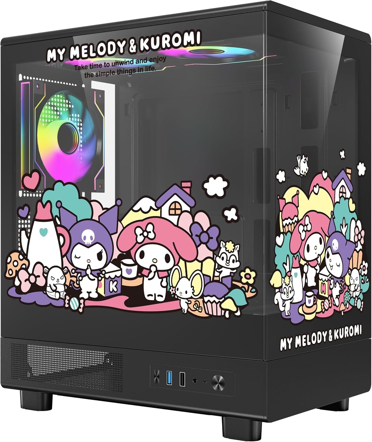darkFlash Mini M-ATX Gaming Case Sanrio Kuromi & My Melody (Black)