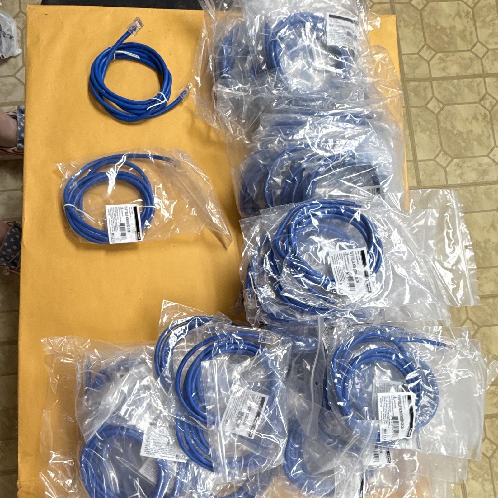 Lot of 55-Legrand Cat6 Ethernet Patch Cable 5 ft Blue Non-Booted RJ-45 Male/Male