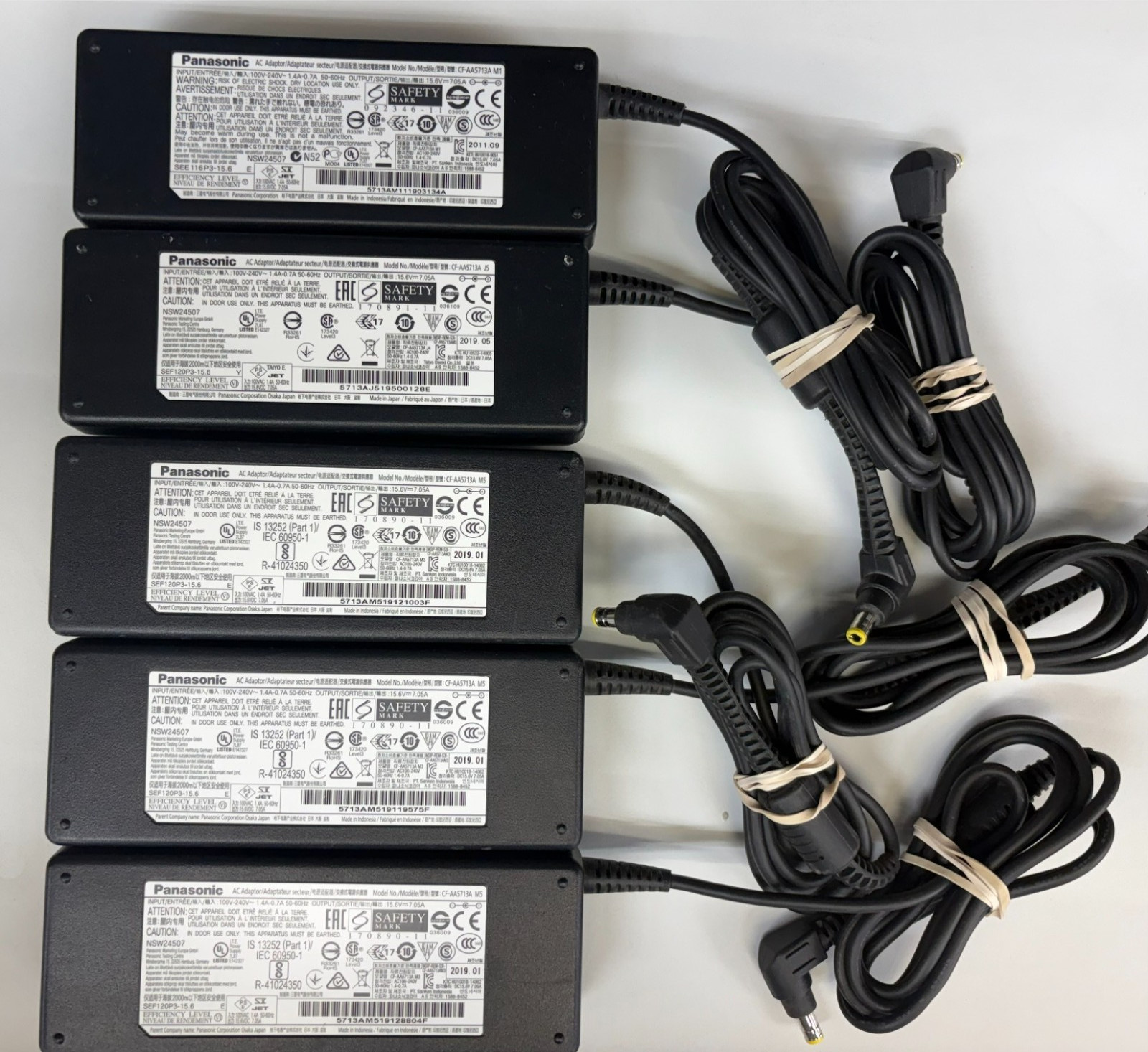 LOT of 5X Panasonic CF-AA5713A AC-Adapter 15.6V 7.05A Genuine  CF-31 CF-52 CF-54