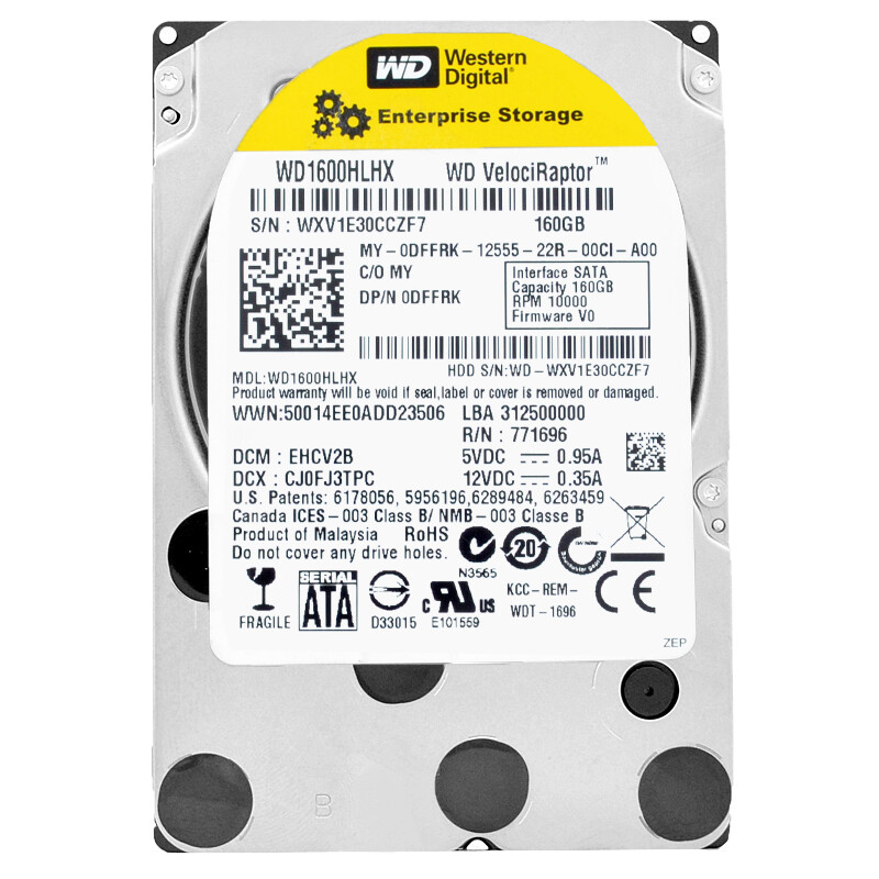Hard Drive Dell 160Gb WD1600HLHX 32Mb Cache 10 000Rpm Sata II 2.5" Inch 0DFFRK