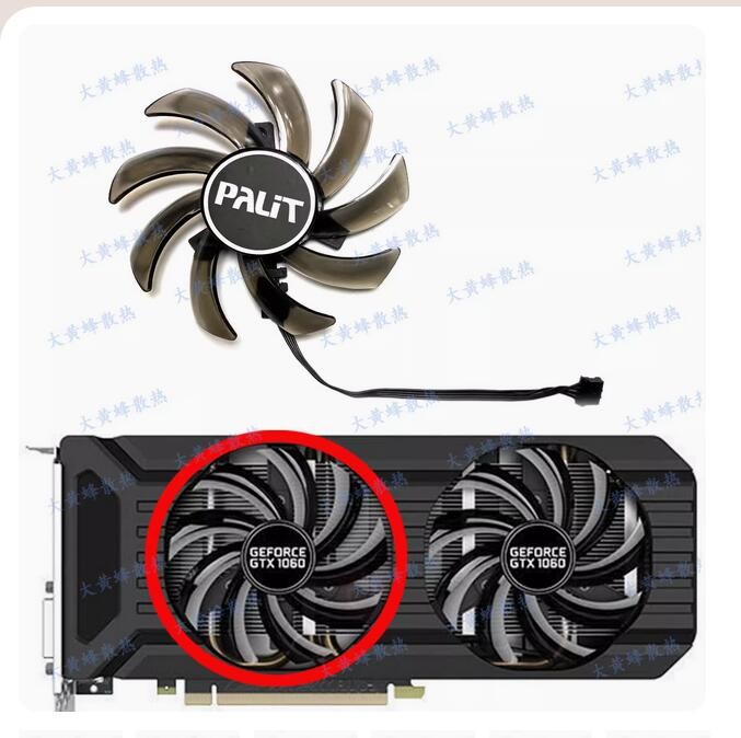 New Graphics Card Fan GA91S2U For PALIT P106-100 GTX1060 1070 1080 Dual OC