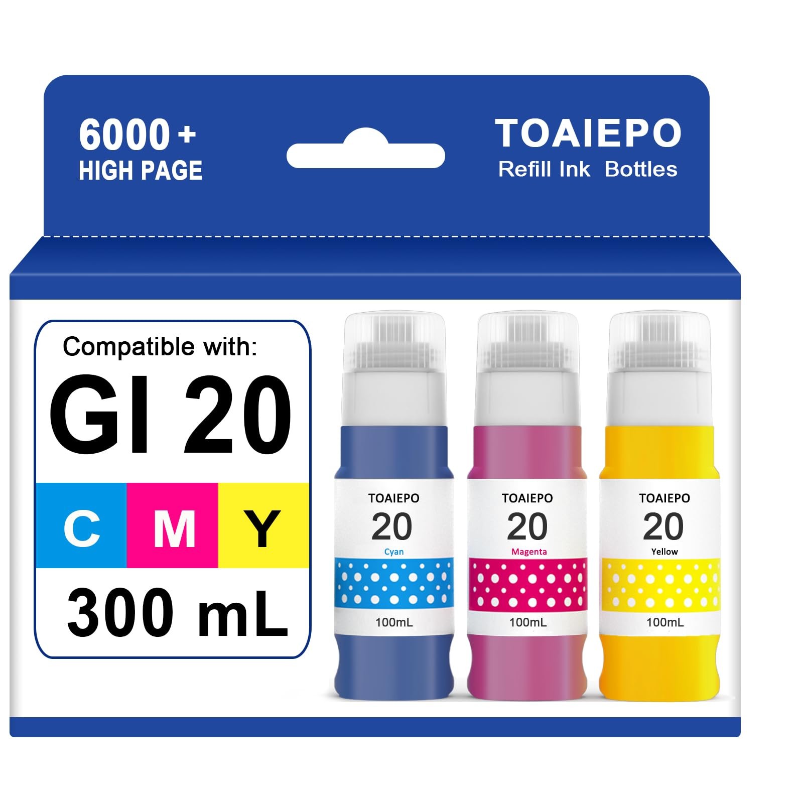 Ink Refill Bottle Kit GI20 GI20 Replacement 3 Pack Cyan Magenta Yellow G6020