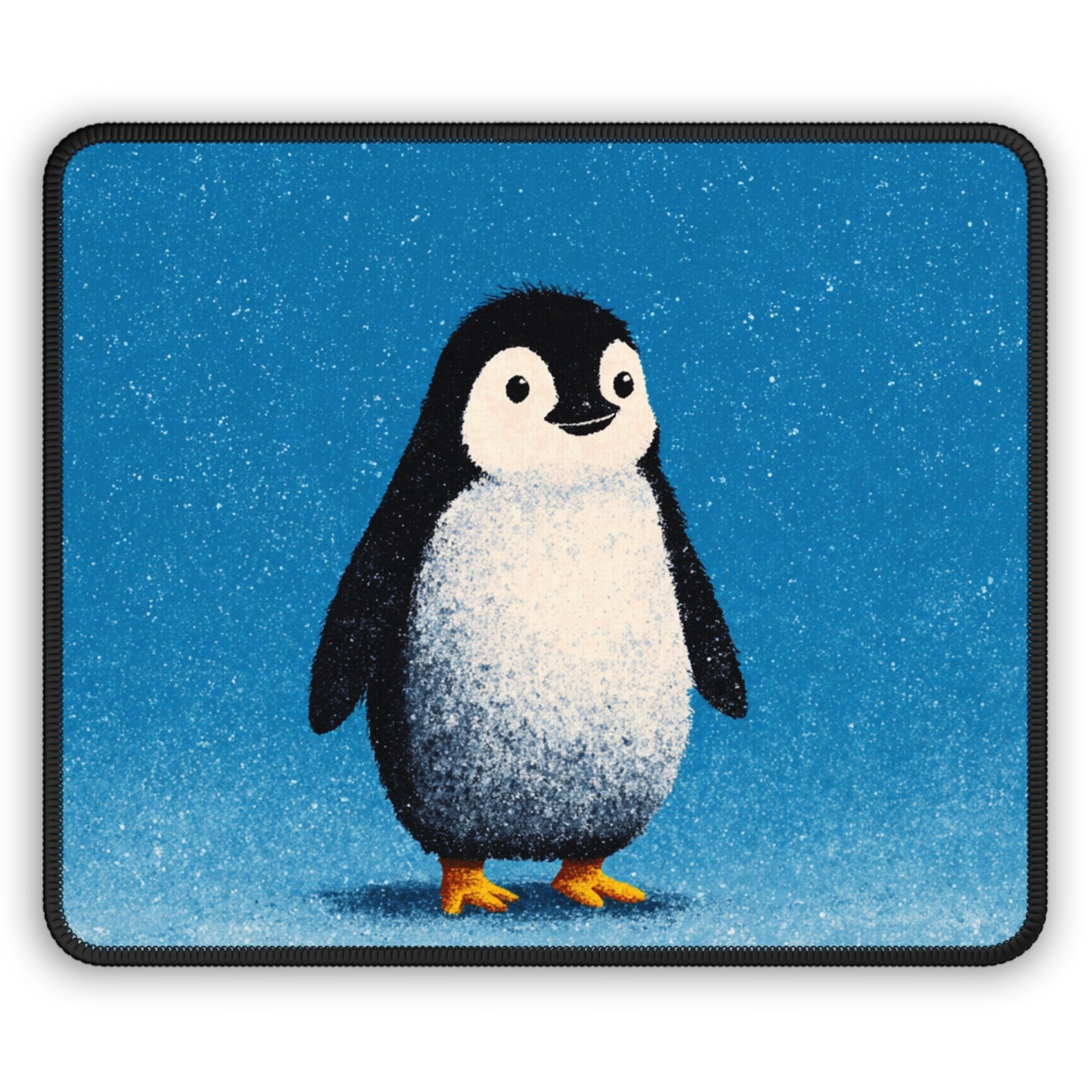 Cute Baby Penguin Gaming Mouse Pad | Blue Cartoon Animal Desk Mat