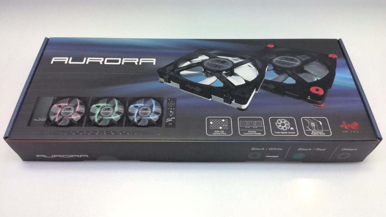 NEW In Win Aurora Computer Fans x 3 Kit Black/Red  RGB LED 120mm 3RAMZT133400